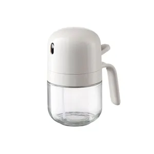 Kitchen glass oil sprayer bottle with squeeze handle and transparent container for cooking