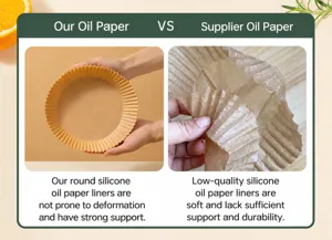 Luftfritteuse Backpapier Detailvergleich, Silikonöl Backpapier Blätter, antihaftbeschichtet