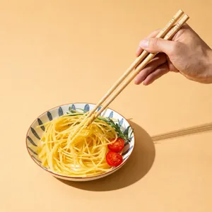 Bacchette in Bambu Naturale Non Verniciato Non Cerato Carino Motivo Anatra Cartoon Per Bambini Cucina Familiare