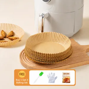 Air Fryer Disposable Paper Liners Non Stick Silicone Oil Baking Parchment Paper Round For Oven Roasting Kitchen Cooking