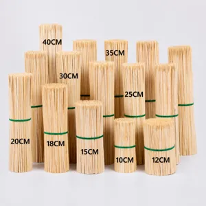 Natural Bamboo Skewers Disposable BBQ Sticks For Grilling Wooden Food Picks Commercial Barbecue Skewers