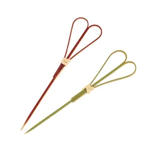 Decorative bamboo cocktail picks fruit skewers heart shaped food picks for party sandwich