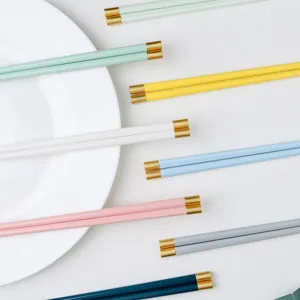 Bacchette in Lega Macaron Riutilizzabili Antiscivolo Resistenti alle Alte Temperature Per Cucina