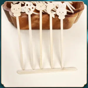 Cartoon Bamboo Skewers For Mini Candied Fruit And Fruit Skewers Wooden Sticks Party Food Picks Kitchen Supplies