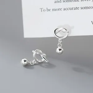 S925 Silber minimalistische Knoten Quasten Perlen Ohrringe, exquisites Nischen Design