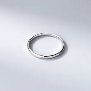 Filigraner 925er Sterlingsilber schlichter glatter Bandring, poliert, Luxus und Eleganz.