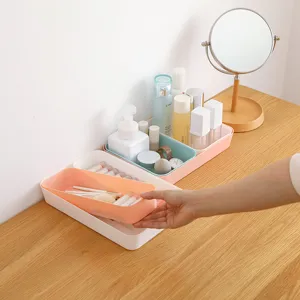 Plastic desktop organizer drawer storage box modular cosmetic container multi-grid makeup holder