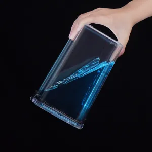 Transparent plastic sealed storage jar for kitchen food and dry goods, airtight container.