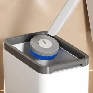 Einweg-Toilettenbürsten-Set mit Halter, wandmontiertes Badezimmer-Reinigungsset mit Nachfüllern.