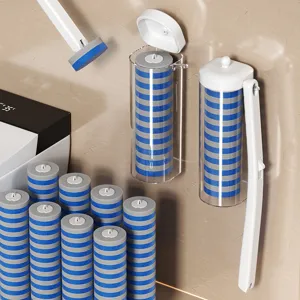 Einweg-Toilettenbürsten-Set mit Wandhalterung und austauschbaren Nachfüllköpfen für Bad.