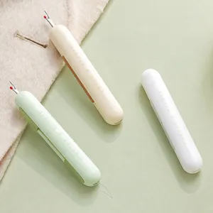 Portable Needle Threader And Seam Ripper Dual Purpose Handheld Sewing Tool With Protective Cap For Home Tailoring