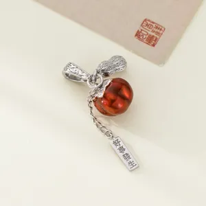 S925 Silber Kaki Erdnuss Anhänger Süsse Schicke Schmuck Glücksbringer Geschenk