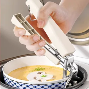 Pinza anti-quemaduras de acero inoxidable para cuencos cocina soporte aislante para platos