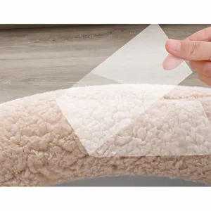 Funda de asiento de inodoro de felpa para invierno, alfombrilla de baño cálida lavable adhesiva.