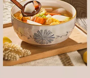Japanese ceramic bowl underglaze color soup bowl tableware for kitchen home use detailed view
