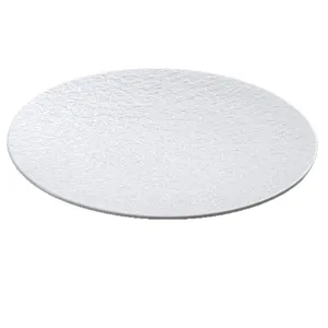 White ceramic western steak dinner plate with textured surface for home kitchen tableware.