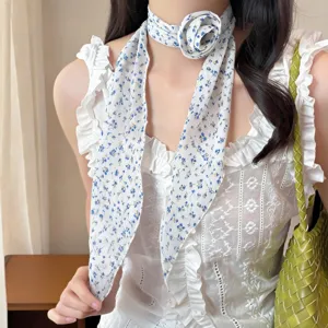 Dames bloemen chiffon halsdoek stijlvolle 3D bloem choker veelzijdig mode accessoire.