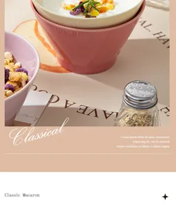 Ensemble de bols en céramique macaron pour céréales yaourt repas quotidien vaisselle