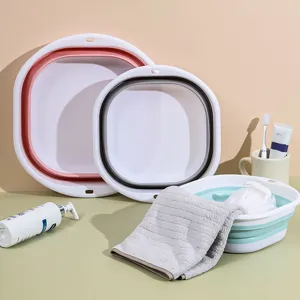 Bacinella in Plastica Pieghevole Portatile Casa Viaggio Contenitore Bucato