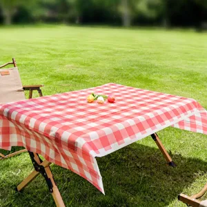 Nappe Jetable Imperméable Résistante à l'Huile Rectangulaire à Carreaux Pique-nique pour Camping en Plein Air Fête Cuisine Table à Manger