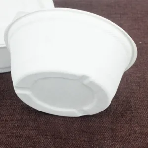 Biodegradable sugarcane pulp bowl disposable takeaway soup bowl with bottom anti-slip groove