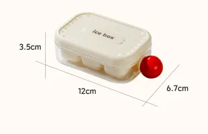 Silikon Eiswürfelbereiter mit Deckel und Druckknopf Mini Eisbox 12cm für Haushalt