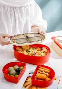Boîte à déjeuner compartimentée mignonne pour le bureau et les étudiants, idéale pour pique-nique.