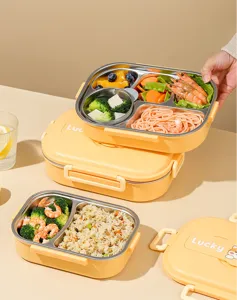 304 roestvrijstalen lunchbox met vakken draagbare bento box voor school en werk