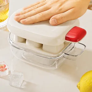 Press-Type Ice Cube Mold With Lid And Ice Storage Box Food Grade Silicone Portable Mini Ice Tray Household Kitchen Ice Maker