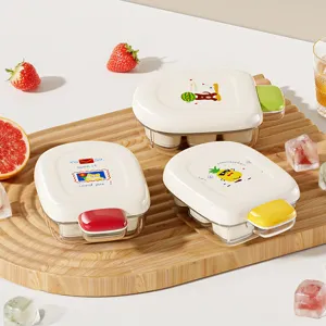Molde para Cubitos de Hielo Tipo Presión para Hogar 6 Rejillas Caja de Plástico para Fabricar Hielo con Tapa Desmoldeo Fácil