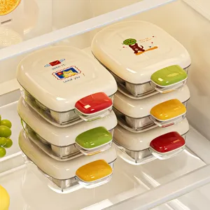 Recipiente para cubitos de hielo con tapa y botón pulsador colorido para el hogar.
