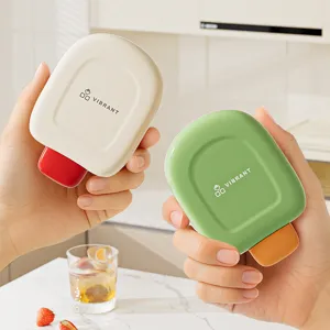 Household press-type ice cube mold with lid, creative popsicle shape kitchen ice storage box