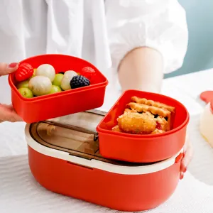 Jolie boîte à bento compartimentée micro-ondes coffre-fort pour école bureau pique-nique