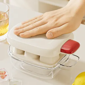 Press type ice cube tray with lid and storage, food grade homemade ice maker for kitchen.