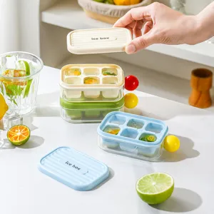 Silikon Eiswürfelform mit Pressdeckel, Mini Frostbox für Haushaltskühlschrank