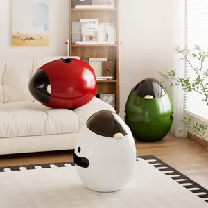 Moderne kreative Muelleimer, einzigartiger eierfoermiger Abfallbehaelter fuer Wohnzimmer.