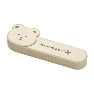 Tragbare süße Bär Design Besteckkasten Aufbewahrungsbox für Schüler Schultisch Geschirr.