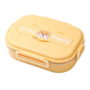 304 Roestvrij Staal Geïsoleerde Lunchbox Meervoudig Rooster Bento Box Met Bestek Lekvrij Draagbaar Student Kantoor Maaltijd Container