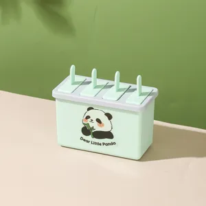 Haushalts-Eis am Stil Form mit Deckel, niedliches Panda-Design, lebensmittelechte 4-Fächer Eisbox.