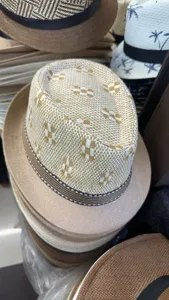 Cappello fedora paglia uomo estivo tesa corta protezione solare spiaggia moda