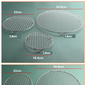 Stainless steel round cooling wire rack with legs air fryer grill mesh for BBQ cooking