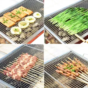 Rechteckiges Grillnetz aus Edelstahl, Grillgitter für Outdoor-Grillzubehör und Kochen.