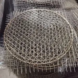 Grille de refroidissement ronde en acier inoxydable pour cuisson et vapeur, fil solide.