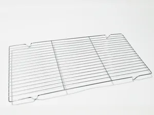 Stainless steel wire BBQ grill mesh detail, sturdy metal cooling rack for outdoor cooking.