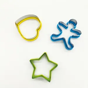 Juego de Cortadores de Galletas de Acero Inoxidable y Silicona Hombre de Jengibre Corazón Estrella Molde de Pastelería Herramientas de Horno