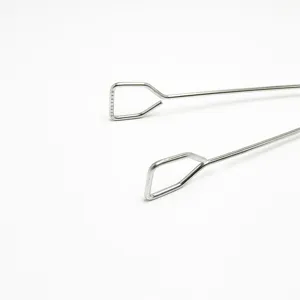 Stainless steel BBQ grill tongs outdoor lengthened charcoal clip commercial food tong