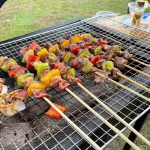 Rechteckiges BBQ Grillnetz Kohlenstoffarmer Stahldraht Grillgitter Tragbar Outdoor Camping Barbecue Drahtgestell