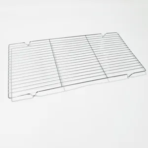 Portable stainless steel wire BBQ grill net and cooling rack for outdoor camping cooking.