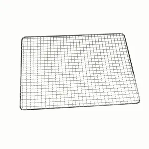 Rejilla de Barbacoa Rectangular Portátil para Exteriores de Alambre de Acero Inoxidable para Camping Cocina