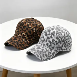Leopardenmuster Baseball Cap Detail, lässiger Sonnenhut für Damen Streetwear Kappe